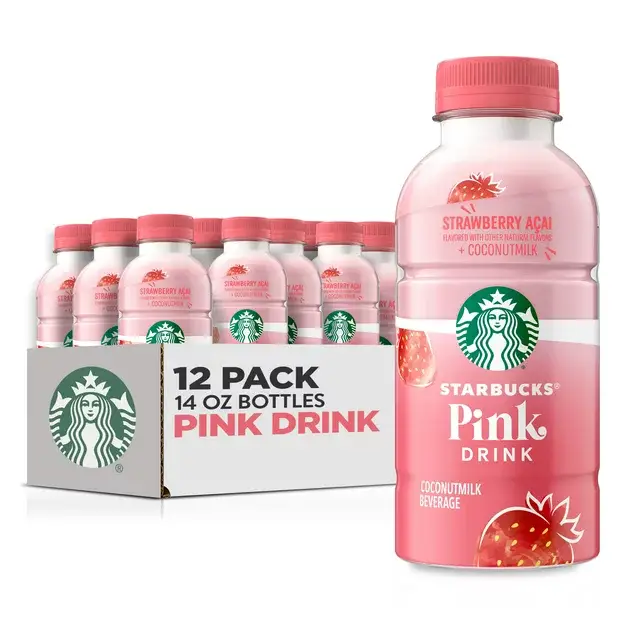 Starbucks pink drink bottle refreshing berry beverage