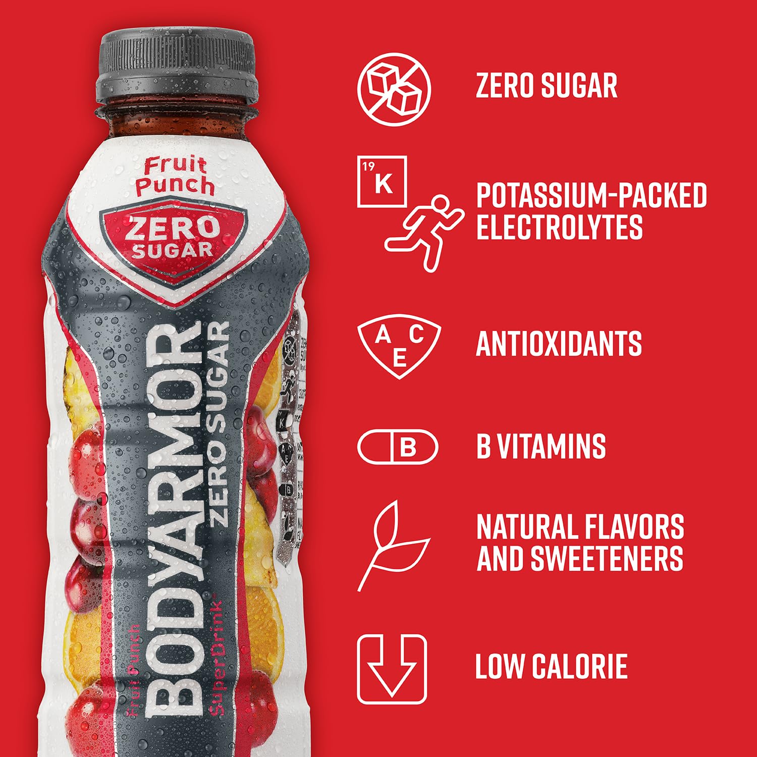 BODYARMOR Zero Sugar Fruit Punch Water Infused Hydration
