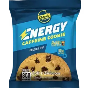 Classic Cookie Energy Caffeine Cookie Made with Awake Caffeinated Chocolate, 2.8 Oz Bags/48